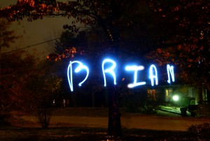 Writing my name with a long exposure